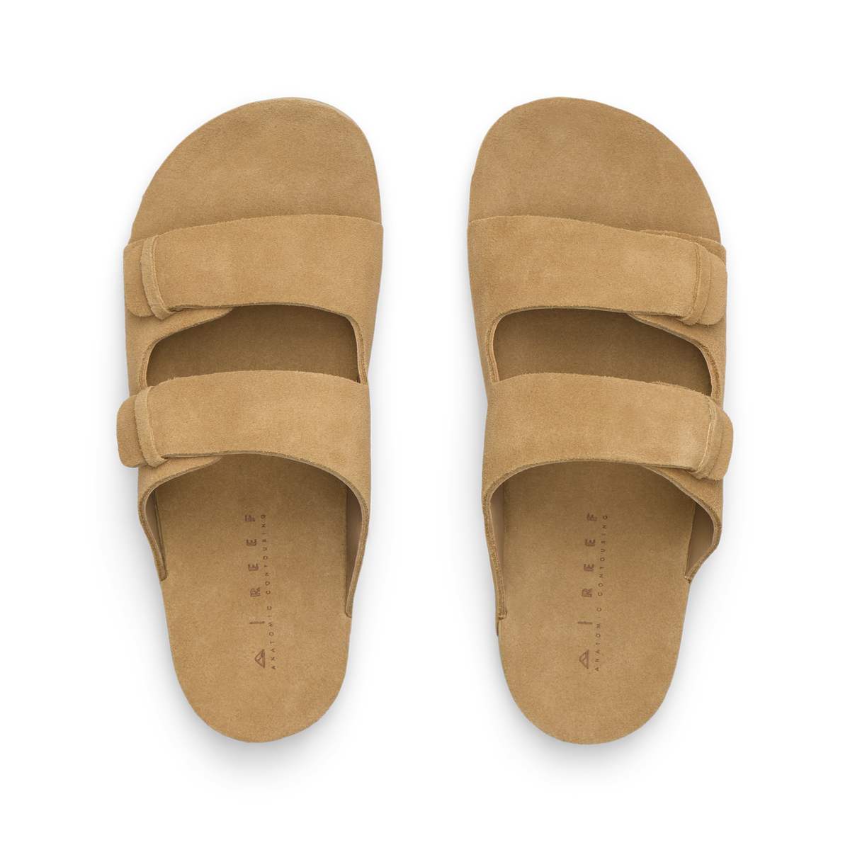 Ojai Two Bar sandals top view facing up, featuring soft-rebound cushioning and anatomical arch support for comfort.
