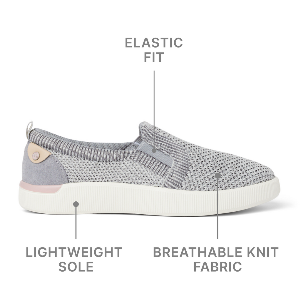 Neptune Elyse women's shoe facing right with breathable knit fabric, elastic fit, and lightweight sole for beach comfort