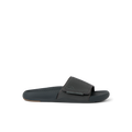 Side view of a black Phantom Slab men’s slide sandal featuring anatomical arch support and soft cushioning for beach comfort