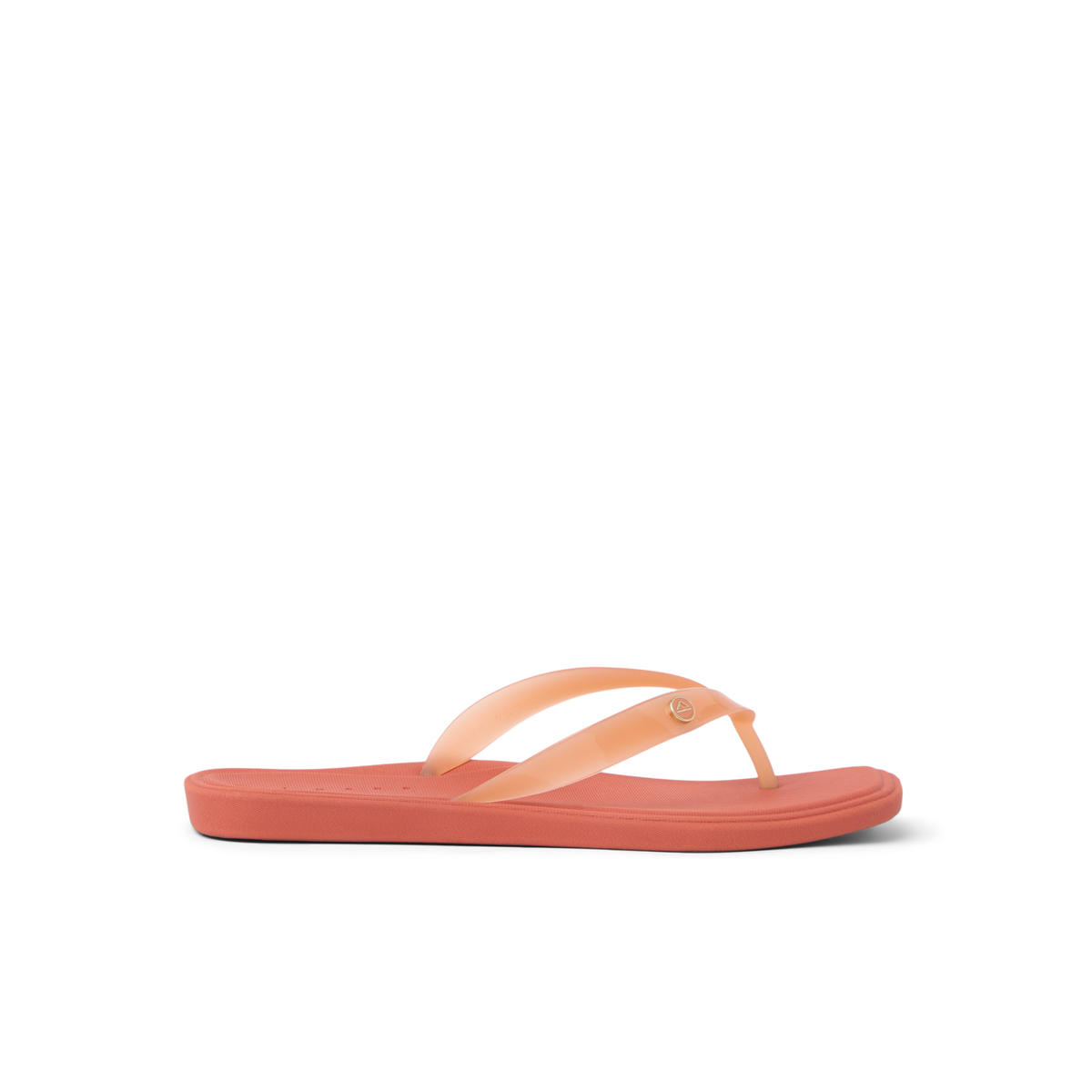 Solaye women's coral sandal facing right, surf-inspired with comfort cushioning and anatomical arch support