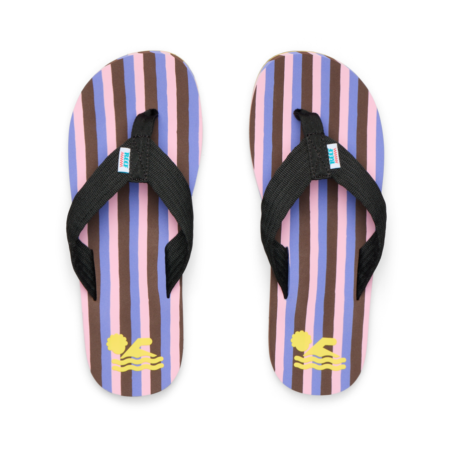 REEF X Ebony Beach Club Original Stripes - Ebony Purple Brown - Top View