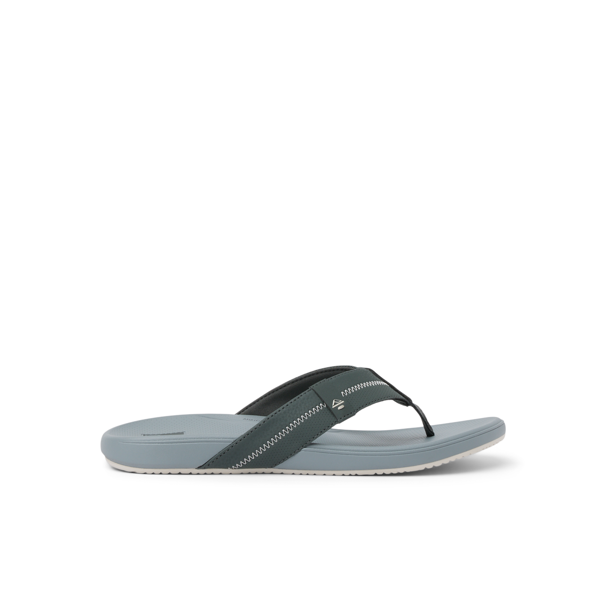 Cushion Phantom 2.0 men's grey flip flop facing left, highlighting soft-rebound cushioning and arch support design.