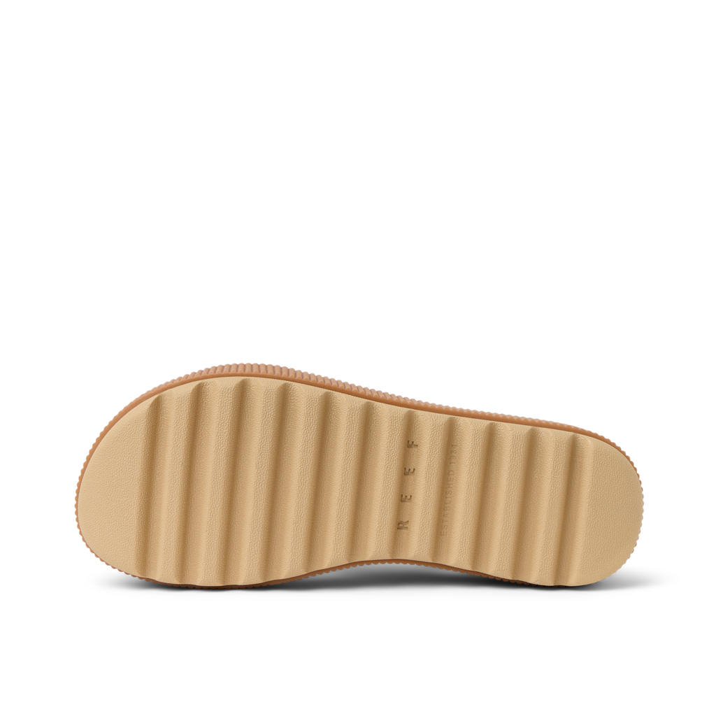 Bottom sole view of Water Vista Higher women's sandal, showcasing durable, water-friendly, cushioned design facing upward.