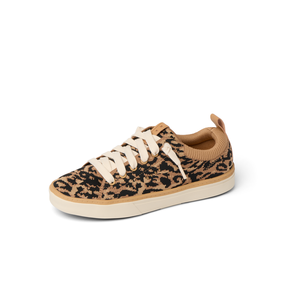 Lay Day Lite women's sneaker facing right with leopard pattern, soft cushioning, and anatomical arch support for all-day comfort.