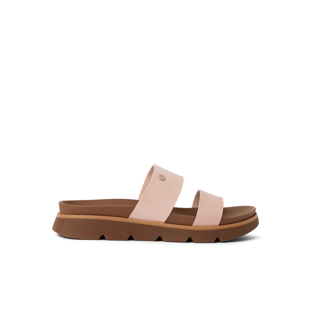 Vista Luxe Thea women's sandal facing right, beach-inspired with cushioned sole and arch support in cameo rose.