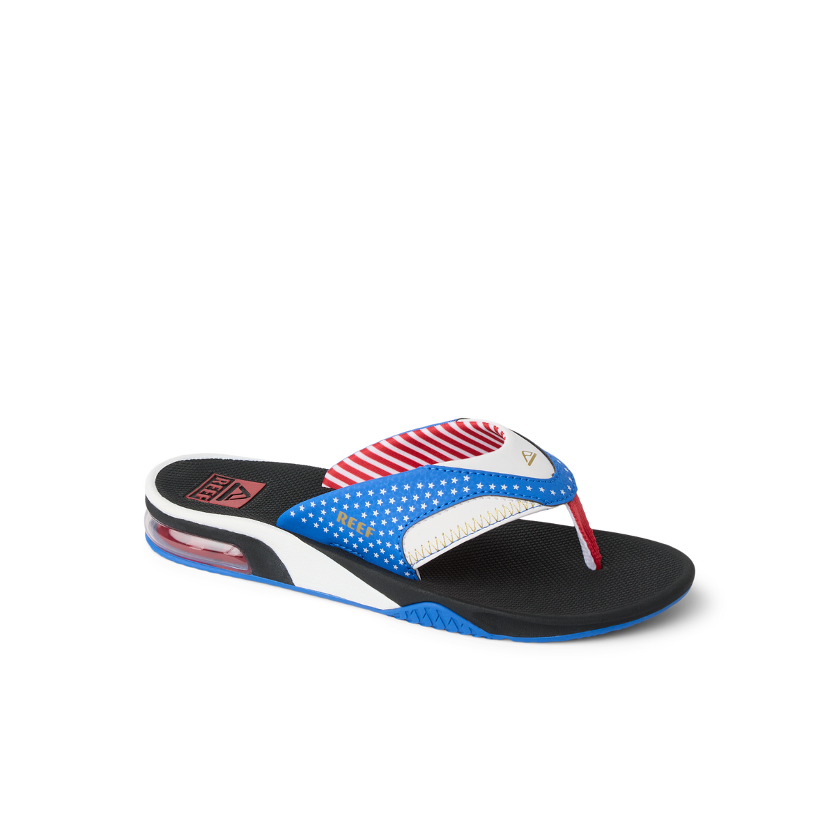 Kids Fanning right-facing flip flop for boys with comfort features, surf-inspired design, and anatomical arch support.