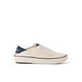 Neptune Lido men's sneaker facing left, tan and navy, beach-inspired comfort with arch support and cushioning.