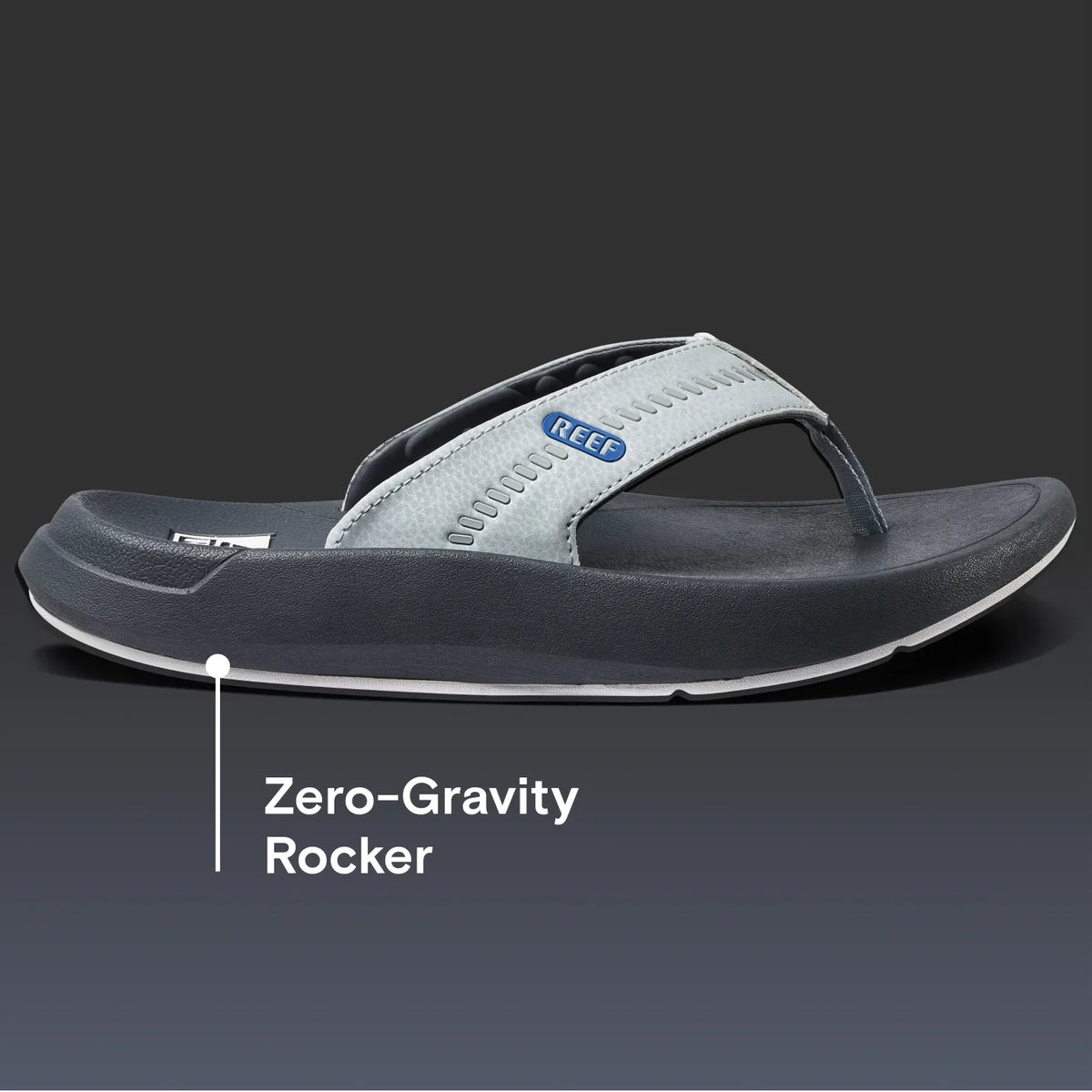 Side view of the men’s Cruiser flip flop with anatomical arch support and soft-rebound cushioning by REEF