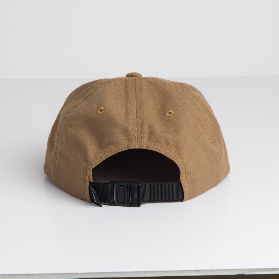 Stafford Ripstop Hat shown from the back, highlighting the adjustable black strap and durable ripstop fabric in brown.