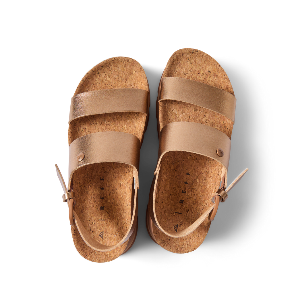 Vista Luxe Liah women's sandals top view facing up, cork footbed with soft-rebound cushioning and arch support